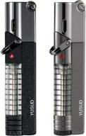 🔥 yusud 2 pack butane torch lighter with clear fuel tank window, lockable jet flame windproof lighters - ideal gift ideas for men logo