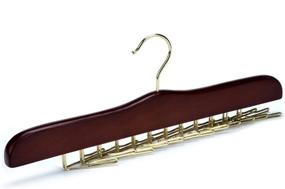 img 2 attached to 👔 Efficiently Organize Your Ties with the Amber Home Wooden Tie Rack - 24 Tie Hanger with Golden Hook Storage Rack