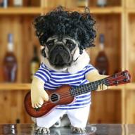 🐶 idepet funny guitar dog costume for halloween, pet clothes suit for puppy small medium dogs: chihuahua, teddy, pug. christmas party & halloween costumes outfit (size m) логотип