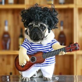 img 4 attached to 🐶 Idepet Funny Guitar Dog Costume for Halloween, Pet Clothes Suit for Puppy Small Medium Dogs: Chihuahua, Teddy, Pug. Christmas Party & Halloween Costumes Outfit (Size M)