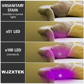 img 2 attached to 🔦 WJZXTEK Black Light with UV Glasses: Super Bright 100 LED Best #1 Powerful UV Light Flashlight 395NM - For Home & Hotel Inspection, Pet Urine & Stain Detection