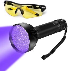 img 4 attached to 🔦 WJZXTEK Black Light with UV Glasses: Super Bright 100 LED Best #1 Powerful UV Light Flashlight 395NM - For Home & Hotel Inspection, Pet Urine & Stain Detection