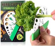 🌿 9-hole stainless steel herb stripper graters - kitchen gadgets peeler tool with 2in1 curved edge kitchen knife cutter for kale, chard, collard greens, parsley, basil, rosemary, thyme logo