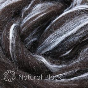 img 3 attached to 🐑 Premium Shetland Wool Tussah Silk Combed Top Roving: Ideal for Spinning, Felting, and Blending. Luxuriously Soft & Lofty Fiber Blend in Natural Black Shade