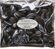 🐑 premium shetland wool tussah silk combed top roving: ideal for spinning, felting, and blending. luxuriously soft & lofty fiber blend in natural black shade logo