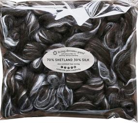 img 4 attached to 🐑 Premium Shetland Wool Tussah Silk Combed Top Roving: Ideal for Spinning, Felting, and Blending. Luxuriously Soft & Lofty Fiber Blend in Natural Black Shade