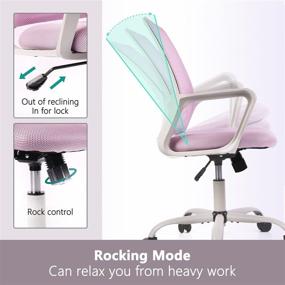 img 1 attached to 🪑 Ergonomic Desk Chair with Lumbar Support and Armrest, Pink Mesh Executive Office Chair for Home Office with Rolling Swivel, Adjustable Mid Back