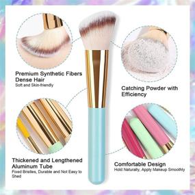 img 3 attached to 💄 Breteil Professional Travel Makeup Brush Set: Premium Synthetic Colorful Brushes Kit with Case