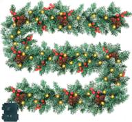 christmas garland lighted battery operated logo