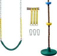 🪁 mcbob sturdy swing sets with durable belt swing, heavy-duty climbing disc swing - adjustable swingset for outdoor backyard playground gardens, includes hanging rope & snap hooks, easy installation логотип