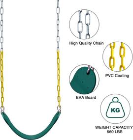 img 3 attached to 🪁 MCBOB Sturdy Swing Sets with Durable Belt Swing, Heavy-Duty Climbing Disc Swing - Adjustable Swingset for Outdoor Backyard Playground Gardens, Includes Hanging Rope & Snap Hooks, Easy Installation