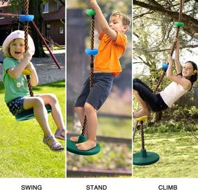 img 1 attached to 🪁 MCBOB Sturdy Swing Sets with Durable Belt Swing, Heavy-Duty Climbing Disc Swing - Adjustable Swingset for Outdoor Backyard Playground Gardens, Includes Hanging Rope & Snap Hooks, Easy Installation