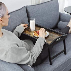 img 2 attached to 🍽️ SONGMICS Folding Breakfast Serving Tray: Portable & Convenient ULLD106B01