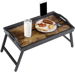 img 3 attached to 🍽️ SONGMICS Folding Breakfast Serving Tray: Portable & Convenient ULLD106B01