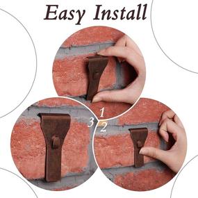 img 1 attached to 🧱 16-Piece Metal Brick Wall Clips for Outdoor Hanging | Copper Red Brick Hooks | Fastener Hangers for 2-1/8 to 2-1/2 Inches High Bricks | Clamps & Picture Hangers