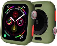 botomall для чехла apple watch 40 мм серии 6/5/4/se. премиумная мягкая гибкая тпу чехол тонкий и легкий, защитный бампер для iwatch (армейская зелень). логотип