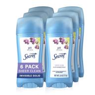 🌸 stay fresh and odor-free with secret invisible solid antiperspirant and deodorant, sheer clean - pack of 6 logo