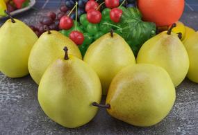 img 1 attached to 🍐 JEDFORE 12 Pcs Light Yellow Artificial Lifelike Fake Pear Set for Home Decoration, Kitchen Props, Wedding Party Décor, Photography