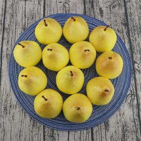 img 3 attached to 🍐 JEDFORE 12 Pcs Light Yellow Artificial Lifelike Fake Pear Set for Home Decoration, Kitchen Props, Wedding Party Décor, Photography