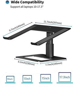 img 3 attached to 💻 Прокачайте свою рабочую станцию с помощью SOUNDANCE регулируемой подставки для ноутбука: эргономичная, совместима с ноутбуками диагональю от 10 до 17,3 дюймов, алюминий черного цвета.