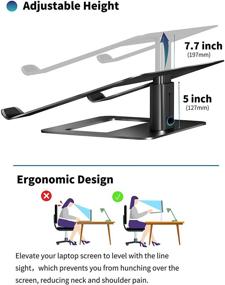 img 2 attached to 💻 Прокачайте свою рабочую станцию с помощью SOUNDANCE регулируемой подставки для ноутбука: эргономичная, совместима с ноутбуками диагональю от 10 до 17,3 дюймов, алюминий черного цвета.