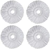 🧹 standard size spin mop replacement head - set of 4 microfiber round refills, compatible with hurri-can & other spin mop systems logo