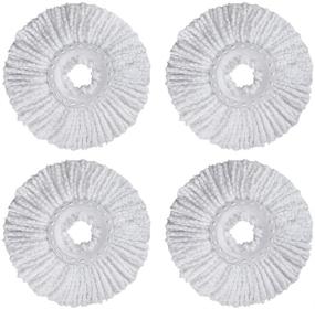 img 4 attached to 🧹 Standard Size Spin Mop Replacement Head - Set of 4 Microfiber Round Refills, Compatible with Hurri-can & Other Spin Mop Systems