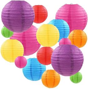 img 4 attached to Famolay Paper Lanterns 16 Pcs Multicolor Assorted Size Of 4&#34