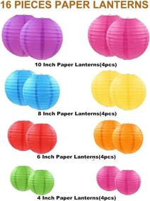 img 3 attached to Famolay Paper Lanterns 16 Pcs Multicolor Assorted Size Of 4&#34