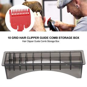 img 1 attached to 📏 Universal 10 Grid Plastic Blade Guide Comb Organizer with Rectangular Base - Electric Hair Clipper Limit Comb Storage Case Container Box for Barbershop