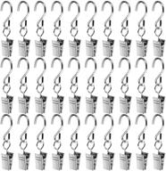 🎄 teenitor 30 pack stainless steel curtain clips and gutter hooks for christmas party decoration, camp tent and photo display - indoor/outdoor decor supplies logo