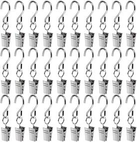 img 4 attached to 🎄 Teenitor 30 Pack Stainless Steel Curtain Clips and Gutter Hooks for Christmas Party Decoration, Camp Tent and Photo Display - Indoor/Outdoor Decor Supplies