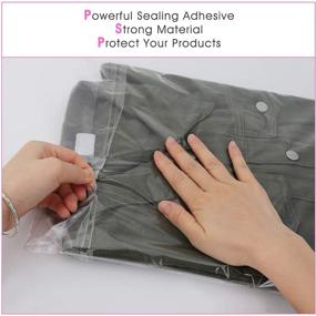 img 1 attached to 📦 Alliebe 100 Count 12x16” Clear OPP Plastic Mail Bags: Self-Sealing Cello Bags for Clothes, T-Shirts, Pants, Flyers, Party & Wedding Gifts (12x16” - 100 Count)