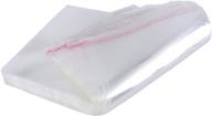 📦 alliebe 100 count 12x16” clear opp plastic mail bags: self-sealing cello bags for clothes, t-shirts, pants, flyers, party & wedding gifts (12x16” - 100 count) logo