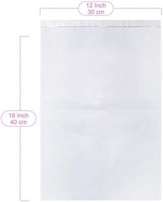 img 3 attached to 📦 Alliebe 100 Count 12x16” Clear OPP Plastic Mail Bags: Self-Sealing Cello Bags for Clothes, T-Shirts, Pants, Flyers, Party & Wedding Gifts (12x16” - 100 Count)