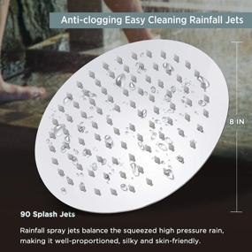 img 3 attached to Sooreally High Pressure Rain Shower Head 8 Inch - High Flow Rainfall Showerhead for an Amazing Shower Experience, Even with Low Water Flow - Easy to Clean, Swivel Spray Angle - Modern Style with Chrome Finish