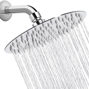 img 4 attached to Sooreally High Pressure Rain Shower Head 8 Inch - High Flow Rainfall Showerhead for an Amazing Shower Experience, Even with Low Water Flow - Easy to Clean, Swivel Spray Angle - Modern Style with Chrome Finish