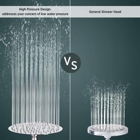 img 1 attached to Sooreally High Pressure Rain Shower Head 8 Inch - High Flow Rainfall Showerhead for an Amazing Shower Experience, Even with Low Water Flow - Easy to Clean, Swivel Spray Angle - Modern Style with Chrome Finish