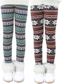 img 3 attached to ❄️ Winter Fleece Printed IRELIA Leggings for Girls - Optimized Girls' Clothing in Leggings