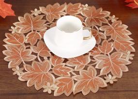 img 3 attached to 🍁 Thanksgiving Everyday Placemat - Embroidered Leaves (Size 1)