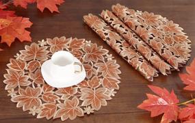 img 1 attached to 🍁 Thanksgiving Everyday Placemat - Embroidered Leaves (Size 1)