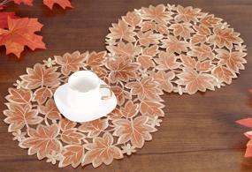 img 2 attached to 🍁 Thanksgiving Everyday Placemat - Embroidered Leaves (Size 1)