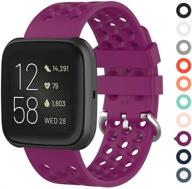 meifox bands for fitbit versa/versa 2/lite edition - purple, large logo