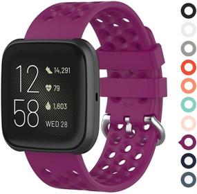 img 4 attached to Meifox Bands for Fitbit Versa/Versa 2/Lite Edition - Purple, Large