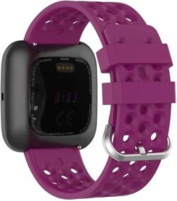 img 3 attached to Meifox Bands for Fitbit Versa/Versa 2/Lite Edition - Purple, Large