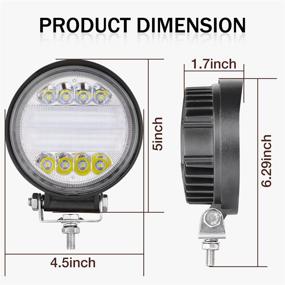 img 2 attached to 🚚 AKD Part 5 inch Round LED Pods: 96W Off-Road Driving Light Combo for Trucks, ATV, UTV, SUV, Pickup, Boat, Motor - Superior Work and Fog Lights