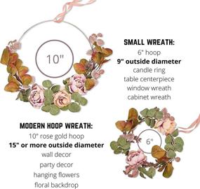 img 1 attached to 🌸 RozeUp Fall Floral Hoop Wreath - 14 Inch Front Door Decor, Set of 2 Indoor Wreaths - Perfect for Floral Nursery, Wedding & Home