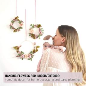 img 3 attached to 🌸 RozeUp Fall Floral Hoop Wreath - 14 Inch Front Door Decor, Set of 2 Indoor Wreaths - Perfect for Floral Nursery, Wedding & Home