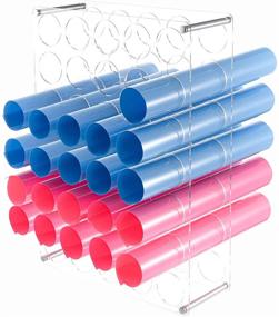 img 4 attached to 🎨 Enhanced Craft Room Organization: Sleek 35-Hole Detachable Vinyl Roll Storage Rack for Convenient Art Roll Display and Storage