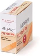 🩹 medi-first 60033 plastic strip bandage: box of 100, 1-inch by 3-inch for optimal wound care логотип